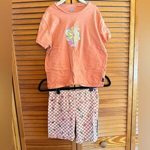 Vans Kids Two-Piece Matching Set in Orange and White Checker
